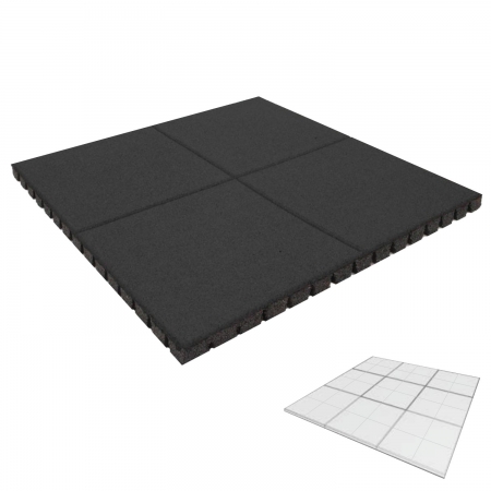 Fallschutzmatte schwarz | 100 x 100 x 4,5 cm | FH 1,50 m